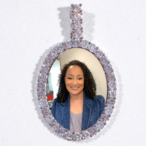 Large 3D Oval Custom Picture Pendant