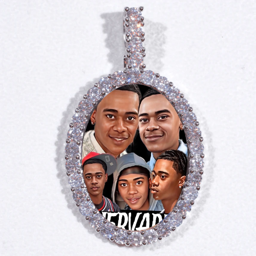 Large 3D Oval Custom Picture Pendant