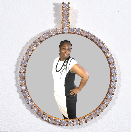 LARGE 3D CIRCLE CUSTOM PICTURE PENDANT