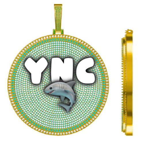 CUSTOM LETTER NECKLACE 3D BIG DISC