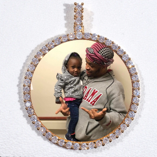 LARGE 3D CIRCLE CUSTOM PICTURE PENDANT
