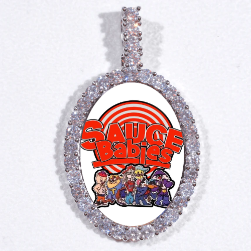 Large 3D Oval Custom Picture Pendant