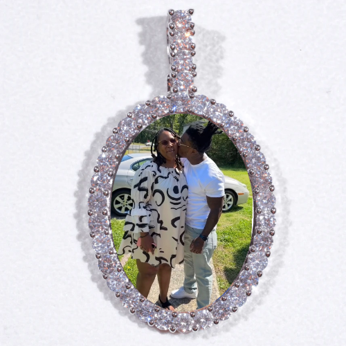 Large 3D Oval Custom Picture Pendant