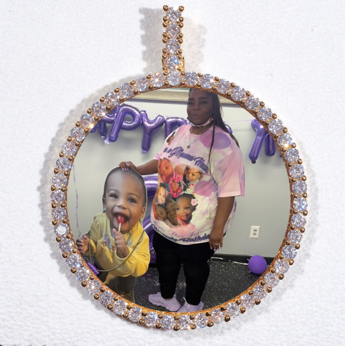 LARGE 3D CIRCLE CUSTOM PICTURE PENDANT