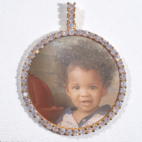 LARGE 3D CIRCLE CUSTOM PICTURE PENDANT
