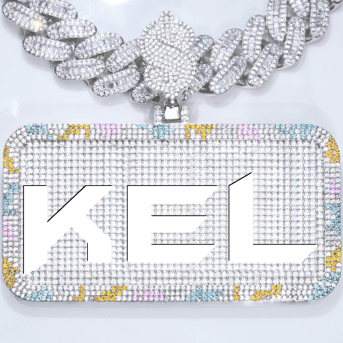 CUSTOM LETTER NECKLACE 3D COLORFUL SQUARE
