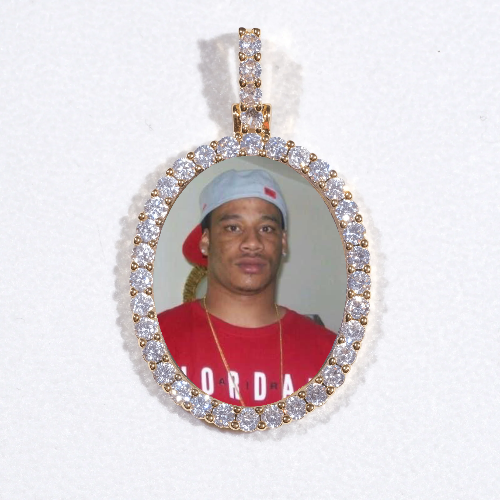 3D Oval Custom Picture Pendant