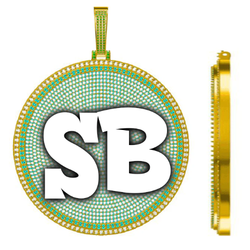 CUSTOM LETTER NECKLACE 3D BIG DISC