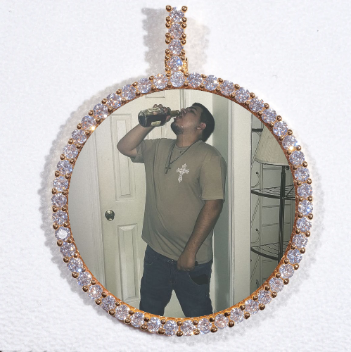 LARGE 3D CIRCLE CUSTOM PICTURE PENDANT