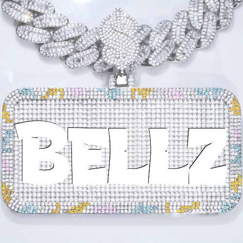 CUSTOM LETTER NECKLACE 3D COLORFUL SQUARE