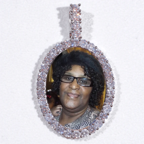 Large 3D Oval Custom Picture Pendant
