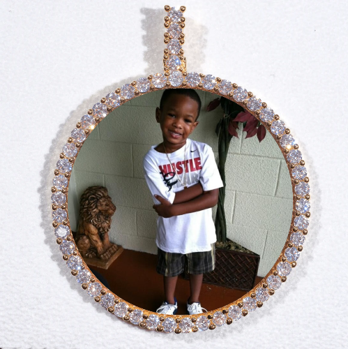 LARGE 3D CIRCLE CUSTOM PICTURE PENDANT