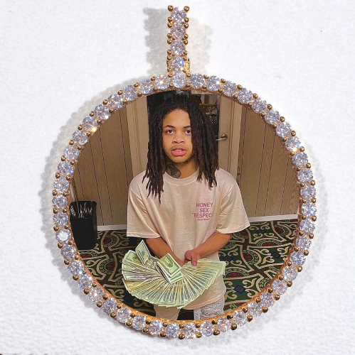 LARGE 3D CIRCLE CUSTOM PICTURE PENDANT