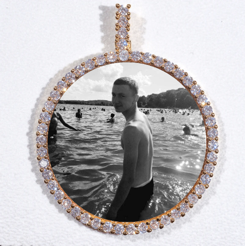 LARGE 3D CIRCLE CUSTOM PICTURE PENDANT