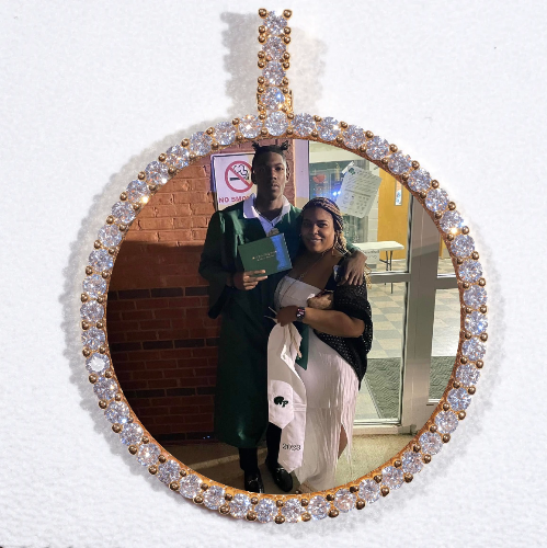 LARGE 3D CIRCLE CUSTOM PICTURE PENDANT