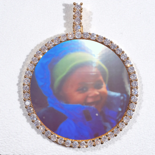 LARGE 3D CIRCLE CUSTOM PICTURE PENDANT