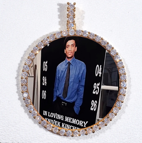 LARGE 3D CIRCLE CUSTOM PICTURE PENDANT