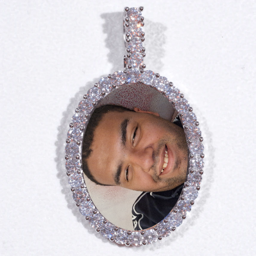 Large 3D Oval Custom Picture Pendant