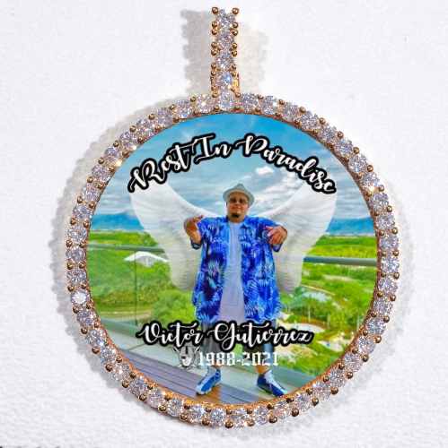 LARGE 3D CIRCLE CUSTOM PICTURE PENDANT