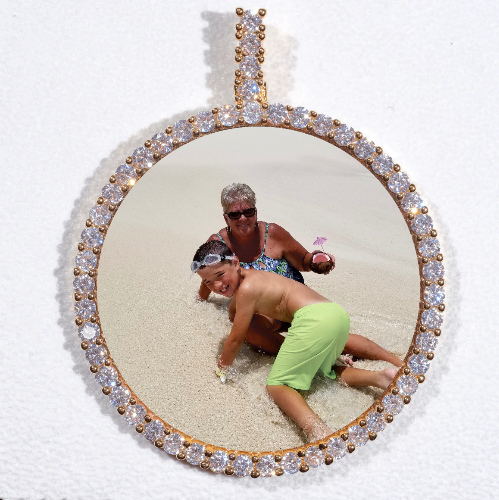LARGE 3D CIRCLE CUSTOM PICTURE PENDANT