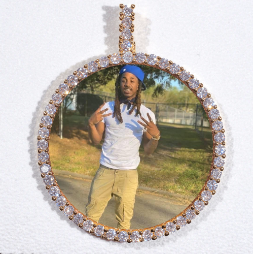 LARGE 3D CIRCLE CUSTOM PICTURE PENDANT