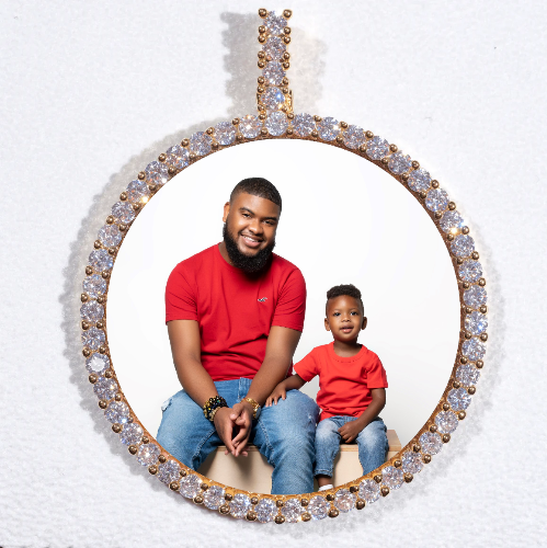 LARGE 3D CIRCLE CUSTOM PICTURE PENDANT