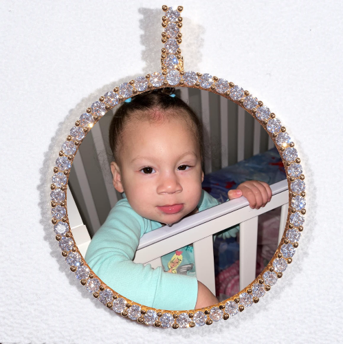 LARGE 3D CIRCLE CUSTOM PICTURE PENDANT