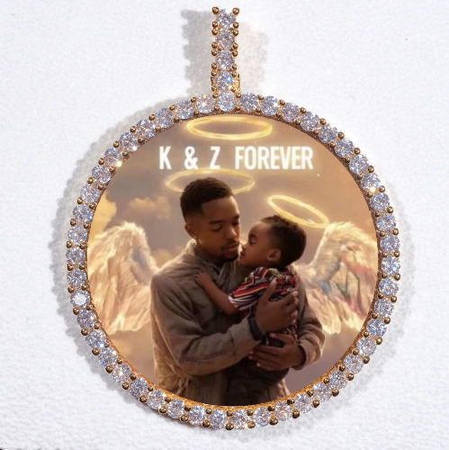 LARGE 3D CIRCLE CUSTOM PICTURE PENDANT