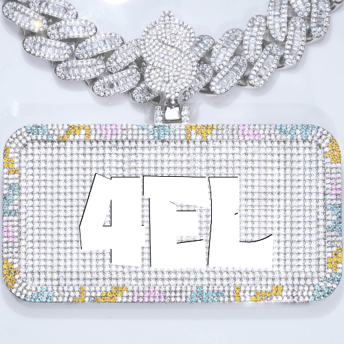 CUSTOM LETTER NECKLACE 3D COLORFUL SQUARE