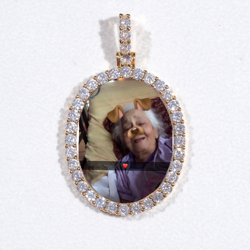 3D Oval Custom Picture Pendant