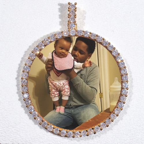 LARGE 3D CIRCLE CUSTOM PICTURE PENDANT