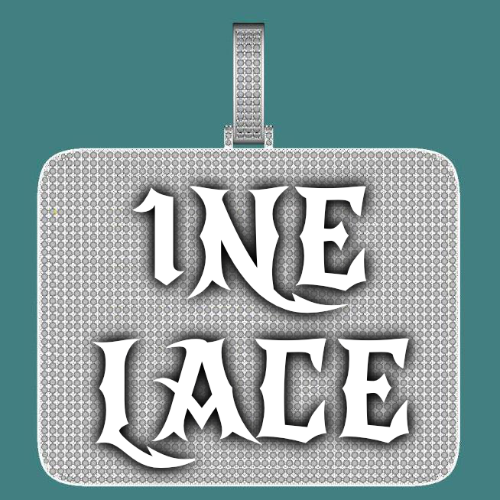 CUSTOM LETTER NECKLACE 3D BIG SQUARE