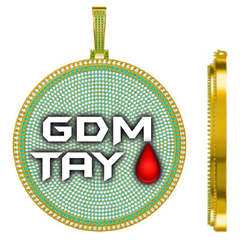 CUSTOM LETTER NECKLACE 3D BIG DISC