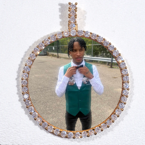 LARGE 3D CIRCLE CUSTOM PICTURE PENDANT