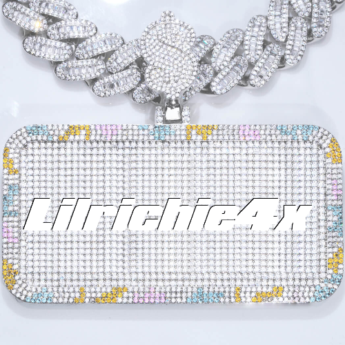 CUSTOM LETTER NECKLACE 3D COLORFUL SQUARE