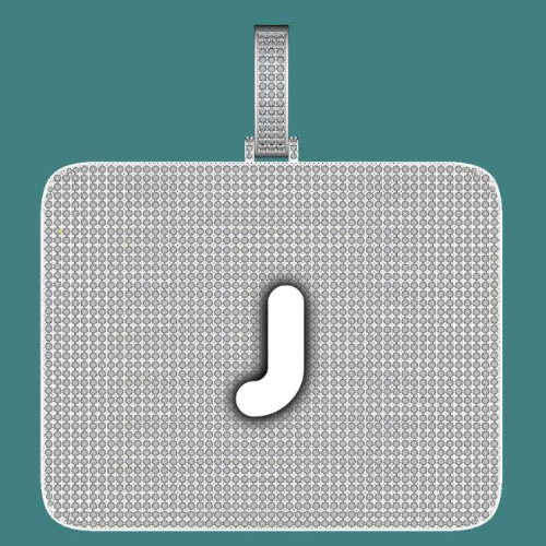 CUSTOM LETTER NECKLACE 3D BIG SQUARE