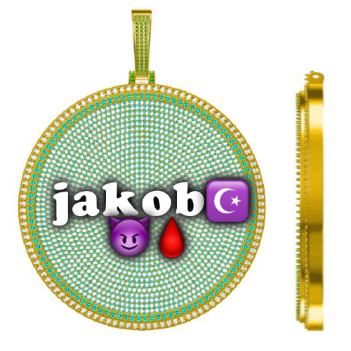CUSTOM LETTER NECKLACE 3D BIG DISC