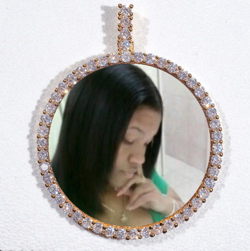 LARGE 3D CIRCLE CUSTOM PICTURE PENDANT
