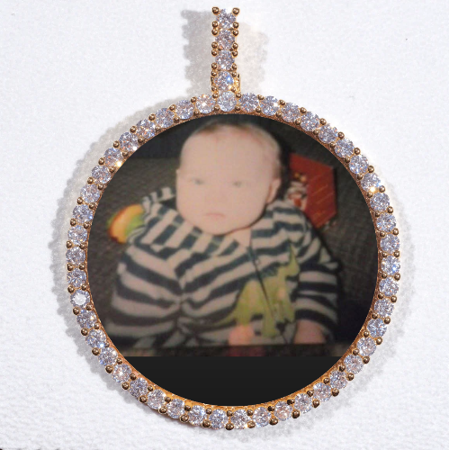 LARGE 3D CIRCLE CUSTOM PICTURE PENDANT