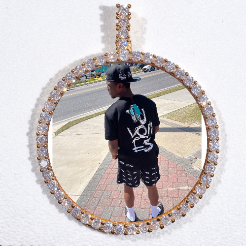 LARGE 3D CIRCLE CUSTOM PICTURE PENDANT