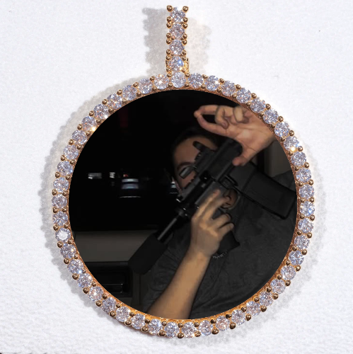 LARGE 3D CIRCLE CUSTOM PICTURE PENDANT