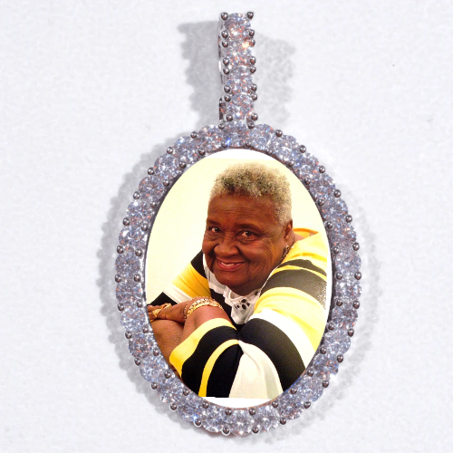 Large 3D Oval Custom Picture Pendant