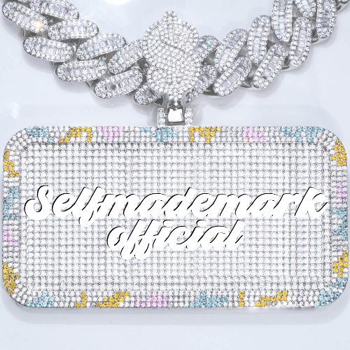 CUSTOM LETTER NECKLACE 3D COLORFUL SQUARE
