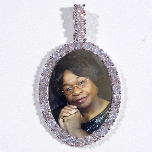 Large 3D Oval Custom Picture Pendant
