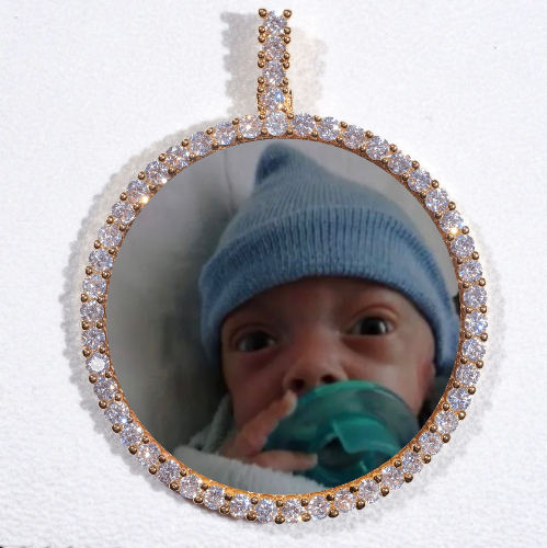 LARGE 3D CIRCLE CUSTOM PICTURE PENDANT