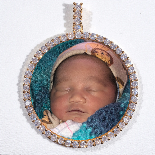 LARGE 3D CIRCLE CUSTOM PICTURE PENDANT