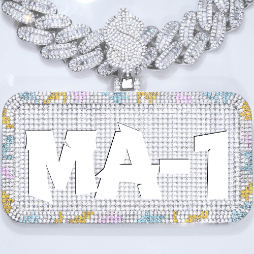 CUSTOM LETTER NECKLACE 3D COLORFUL SQUARE