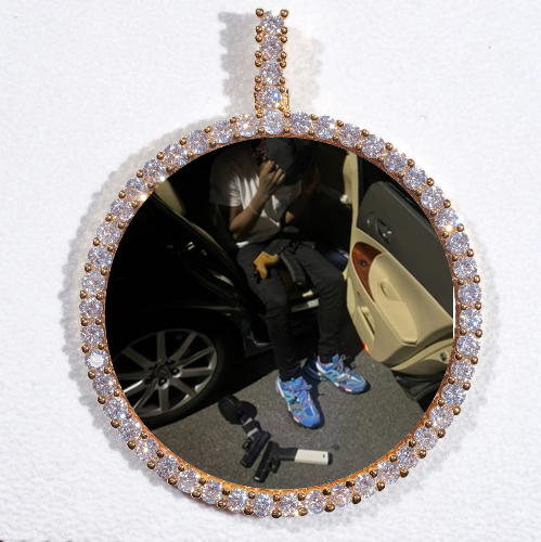 LARGE 3D CIRCLE CUSTOM PICTURE PENDANT