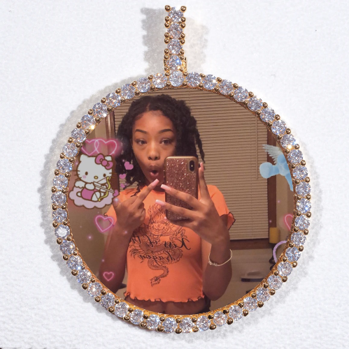 LARGE 3D CIRCLE CUSTOM PICTURE PENDANT