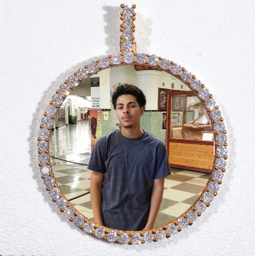 LARGE 3D CIRCLE CUSTOM PICTURE PENDANT